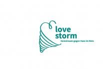 Logo LoveStorm - gemeinsam gegen Hass im Netz